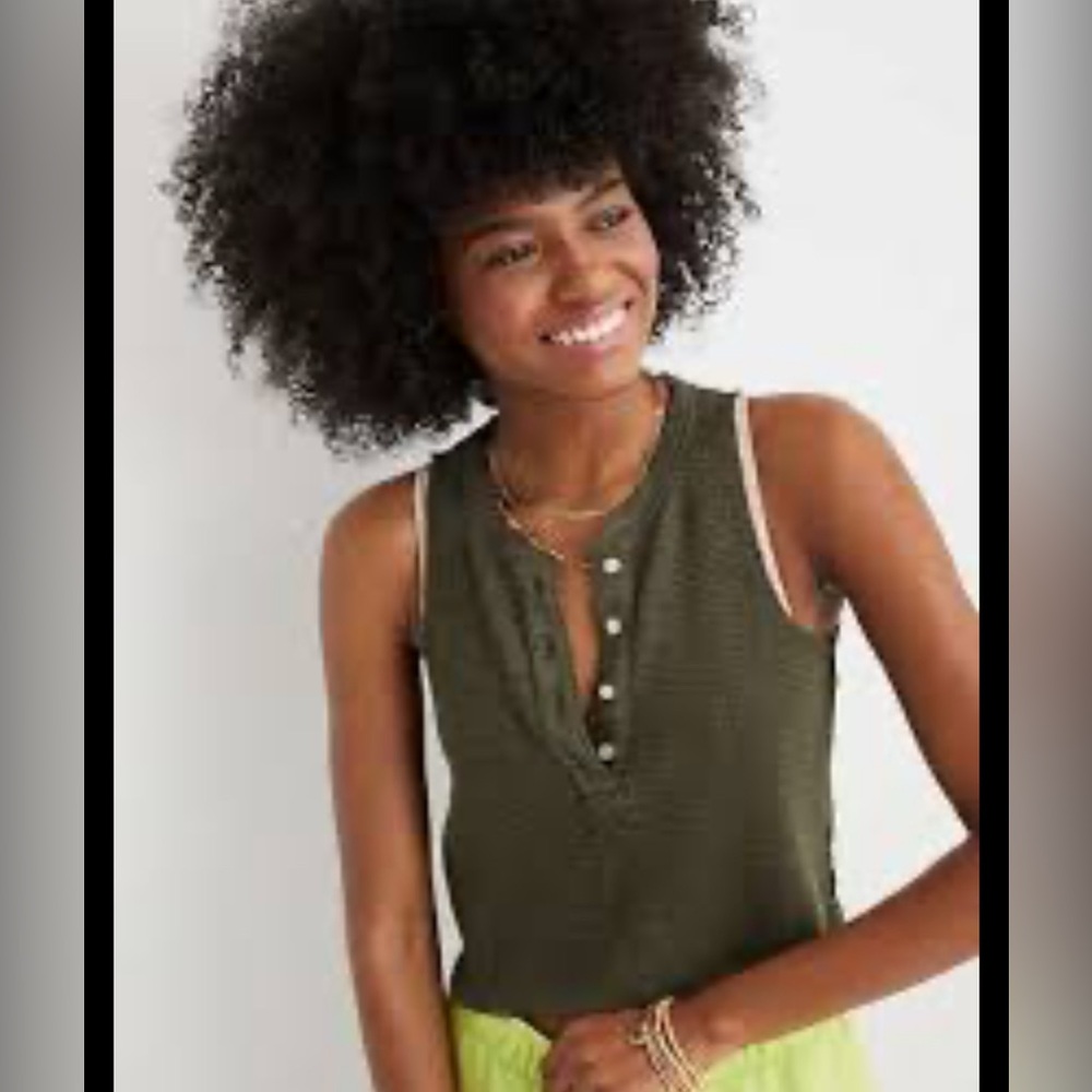 Aerie Olive Ribbed tank